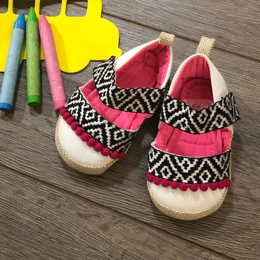 •Boho Baby Espadrilles•Pom Pom Fringe Infant Shoes